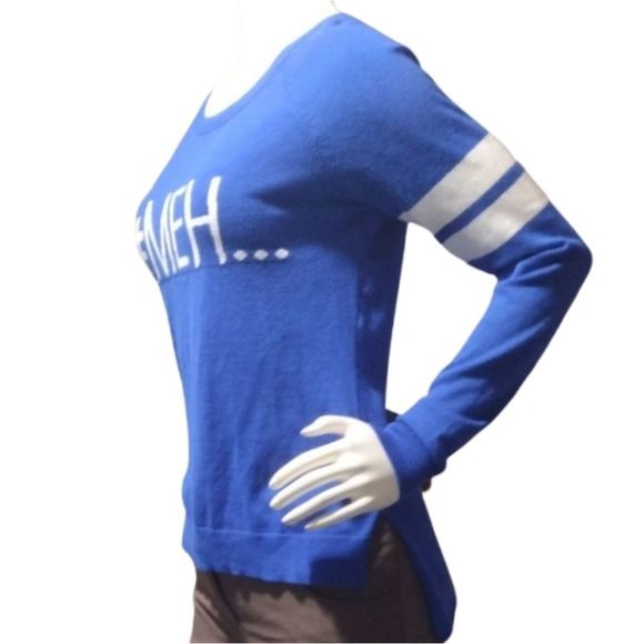#MEH Long Sleeve Blue Light Sweater Top Small - Picture 3 of 4